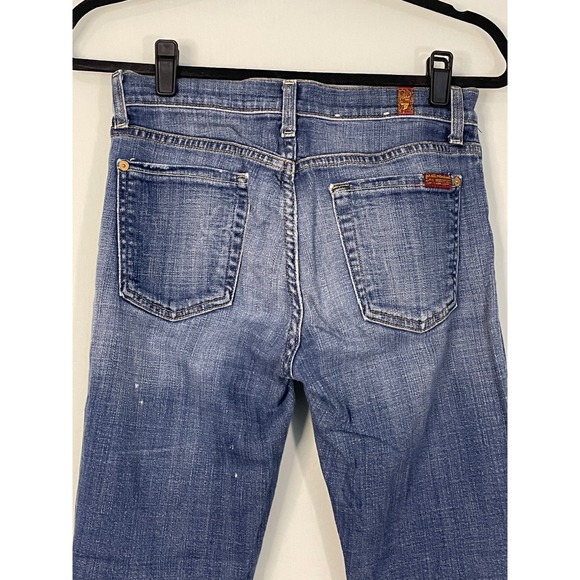 7 For All Mankind The Ankle Skinny Jeans Medium Wash Women's Size 27 - Picture 5 of 12